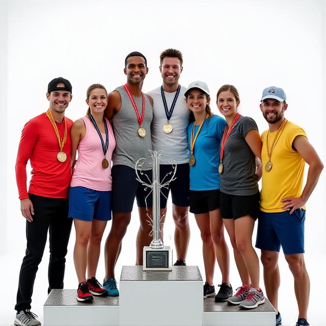 Squadra che solleva la coppa durante la cerimonia di premiazione